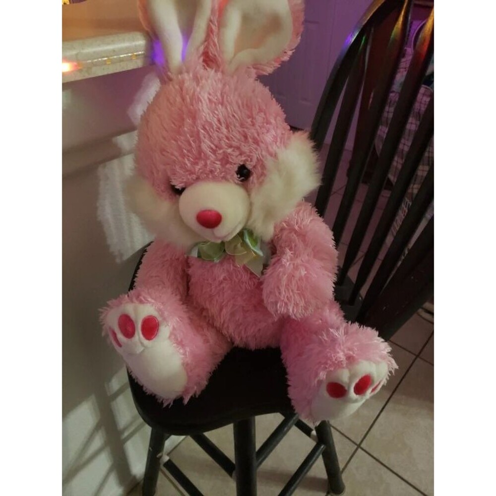 Dan Dee Collector's Choice Pink Plush Easter Bunny Rabbit Stuffed Animal Holding